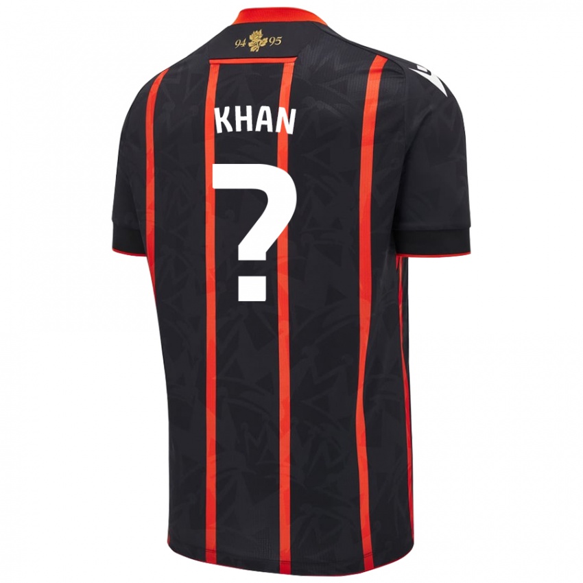 Niño Camiseta Adam Khan #0 Negro Rojo 2ª Equipación 2024/25 La Camisa Chile