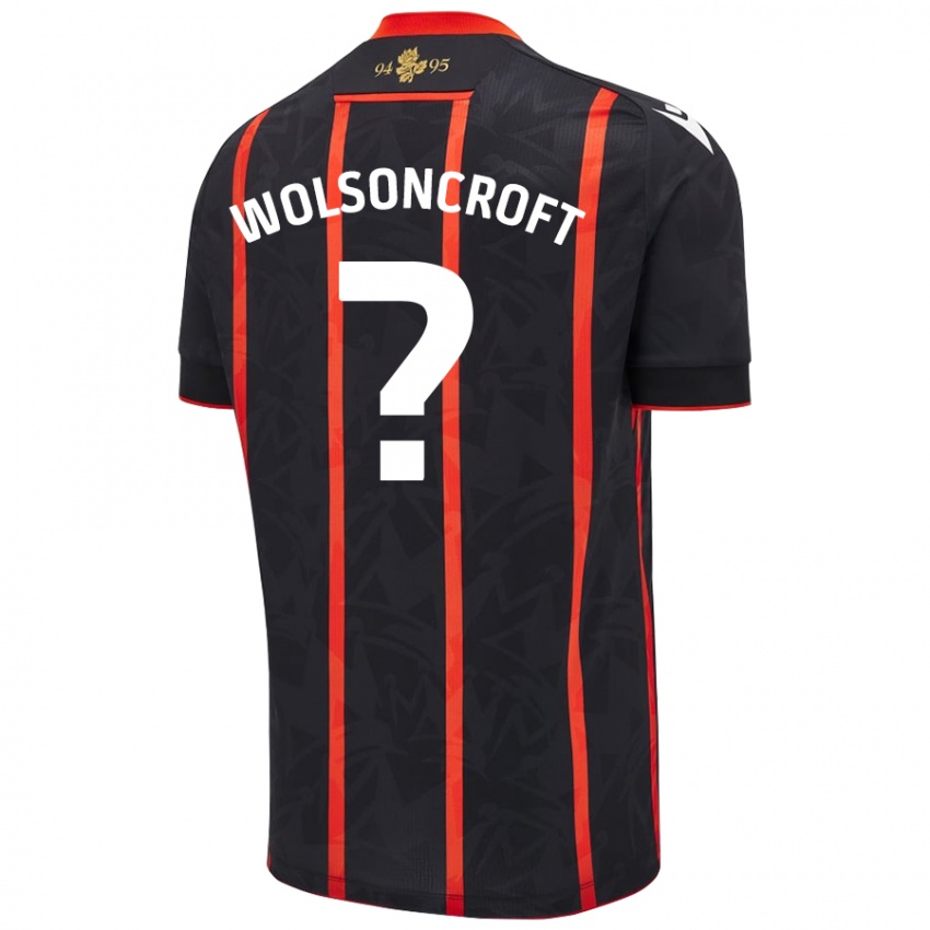 Niño Camiseta Blake Wolsoncroft #0 Negro Rojo 2ª Equipación 2024/25 La Camisa Chile