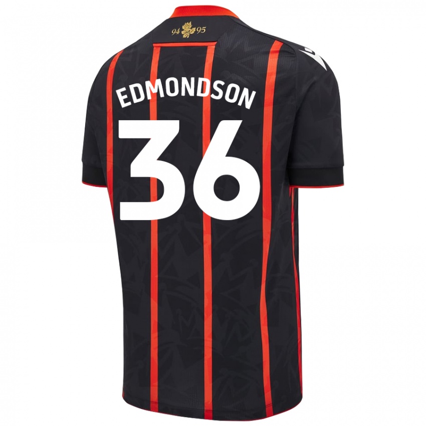 Niño Camiseta James Edmondson #36 Negro Rojo 2ª Equipación 2024/25 La Camisa Chile