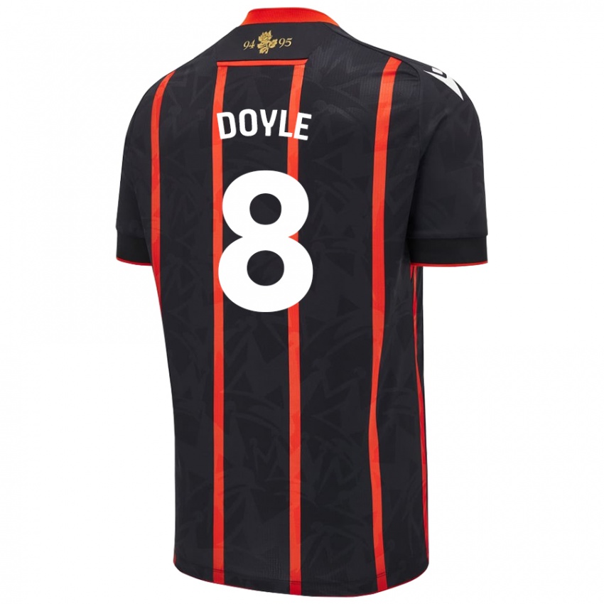 Niño Camiseta Emma Doyle #8 Negro Rojo 2ª Equipación 2024/25 La Camisa Chile