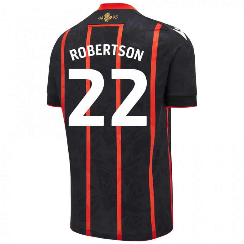 Niño Camiseta Millie Robertson #22 Negro Rojo 2ª Equipación 2024/25 La Camisa Chile