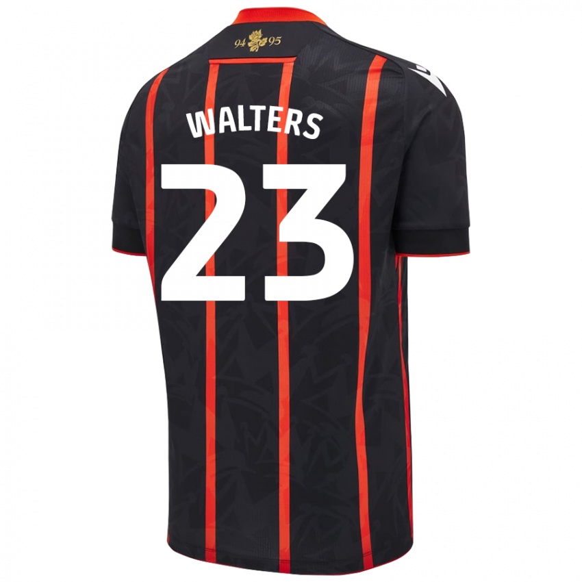 Niño Camiseta Georgia Walters #23 Negro Rojo 2ª Equipación 2024/25 La Camisa Chile