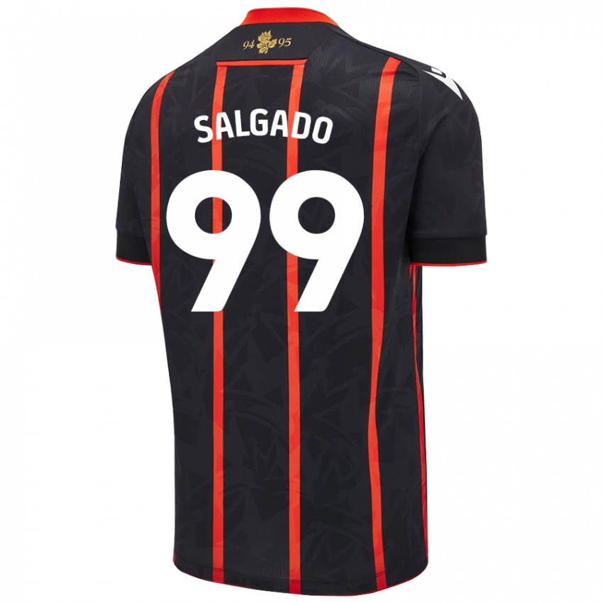 Niño Camiseta Shanell Salgado #99 Negro Rojo 2ª Equipación 2024/25 La Camisa Chile