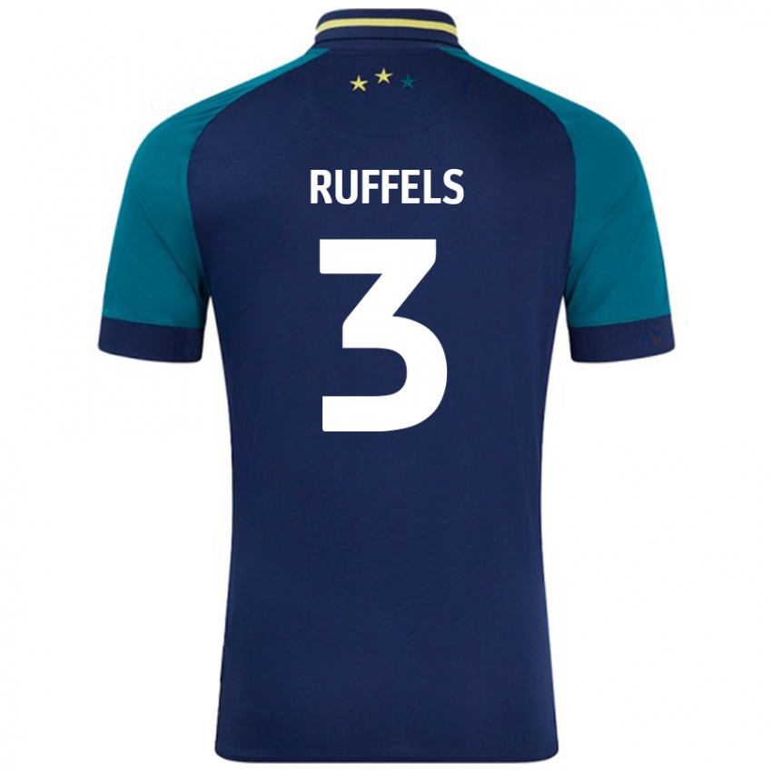 Niño Camiseta Josh Ruffels #3 Azul Marino Verde Oscuro 2ª Equipación 2024/25 La Camisa Chile