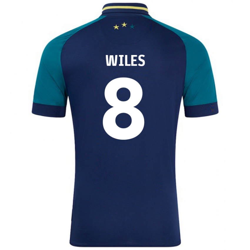 Niño Camiseta Ben Wiles #8 Azul Marino Verde Oscuro 2ª Equipación 2024/25 La Camisa Chile