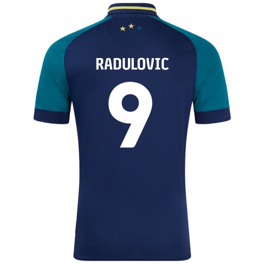 Niño Camiseta Bojan Radulovic #9 Azul Marino Verde Oscuro 2ª Equipación 2024/25 La Camisa Chile