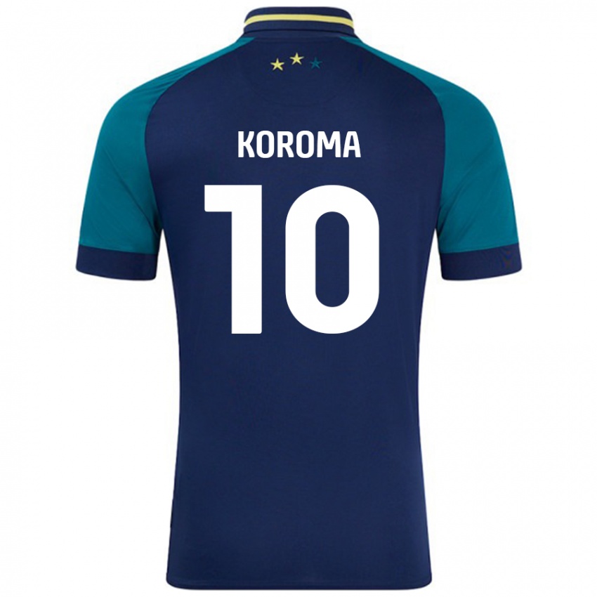 Niño Camiseta Josh Koroma #10 Azul Marino Verde Oscuro 2ª Equipación 2024/25 La Camisa Chile