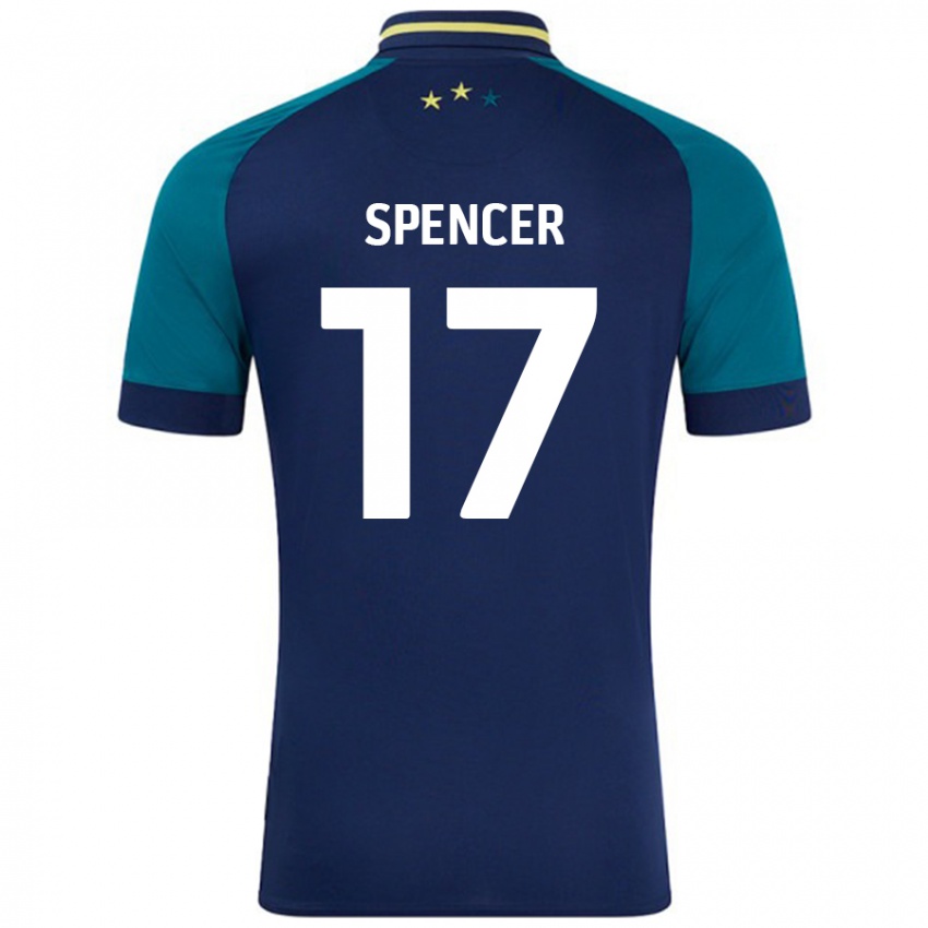 Niño Camiseta Brodie Spencer #17 Azul Marino Verde Oscuro 2ª Equipación 2024/25 La Camisa Chile