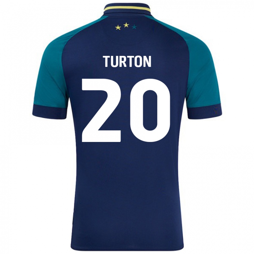 Niño Camiseta Ollie Turton #20 Azul Marino Verde Oscuro 2ª Equipación 2024/25 La Camisa Chile