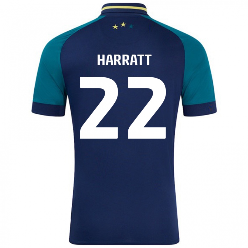 Niño Camiseta Kian Harratt #22 Azul Marino Verde Oscuro 2ª Equipación 2024/25 La Camisa Chile