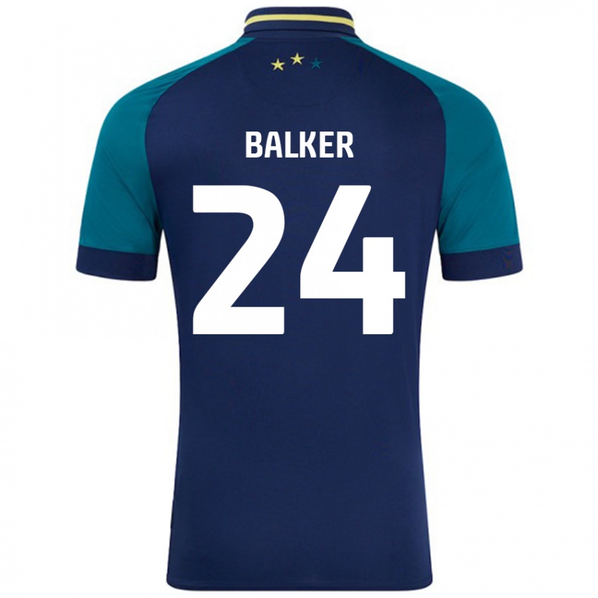 Niño Camiseta Radinio Balker #24 Azul Marino Verde Oscuro 2ª Equipación 2024/25 La Camisa Chile