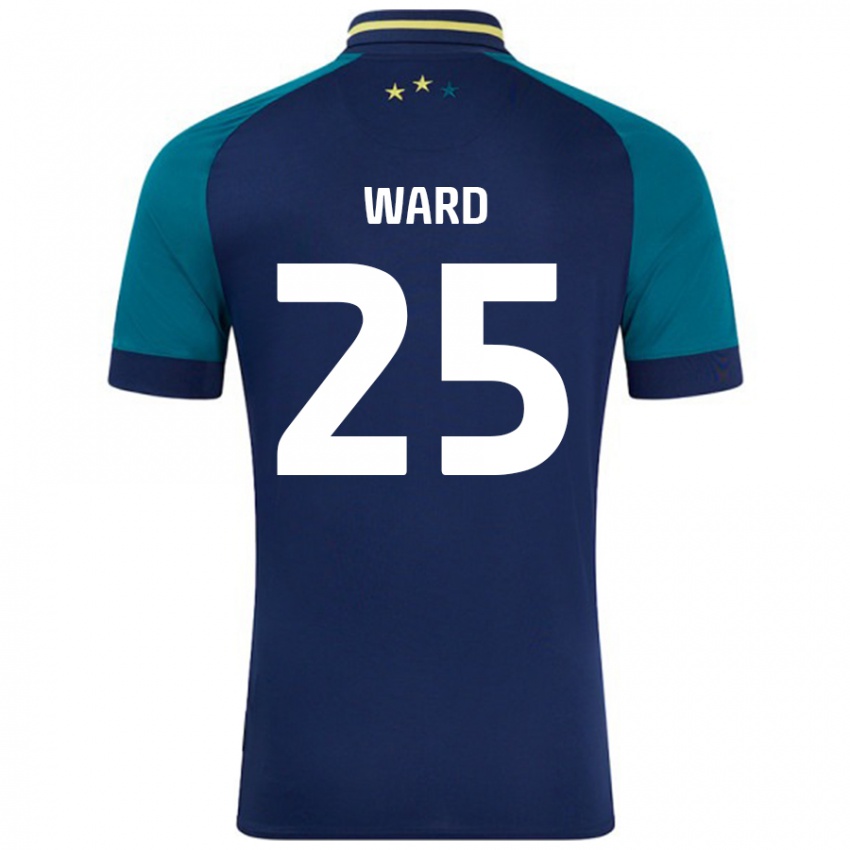 Niño Camiseta Danny Ward #25 Azul Marino Verde Oscuro 2ª Equipación 2024/25 La Camisa Chile