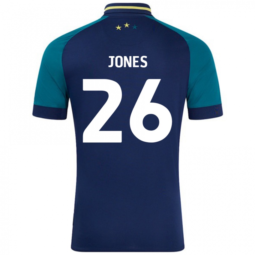 Niño Camiseta Patrick Jones #26 Azul Marino Verde Oscuro 2ª Equipación 2024/25 La Camisa Chile