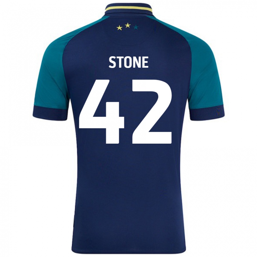 Niño Camiseta Michael Stone #42 Azul Marino Verde Oscuro 2ª Equipación 2024/25 La Camisa Chile