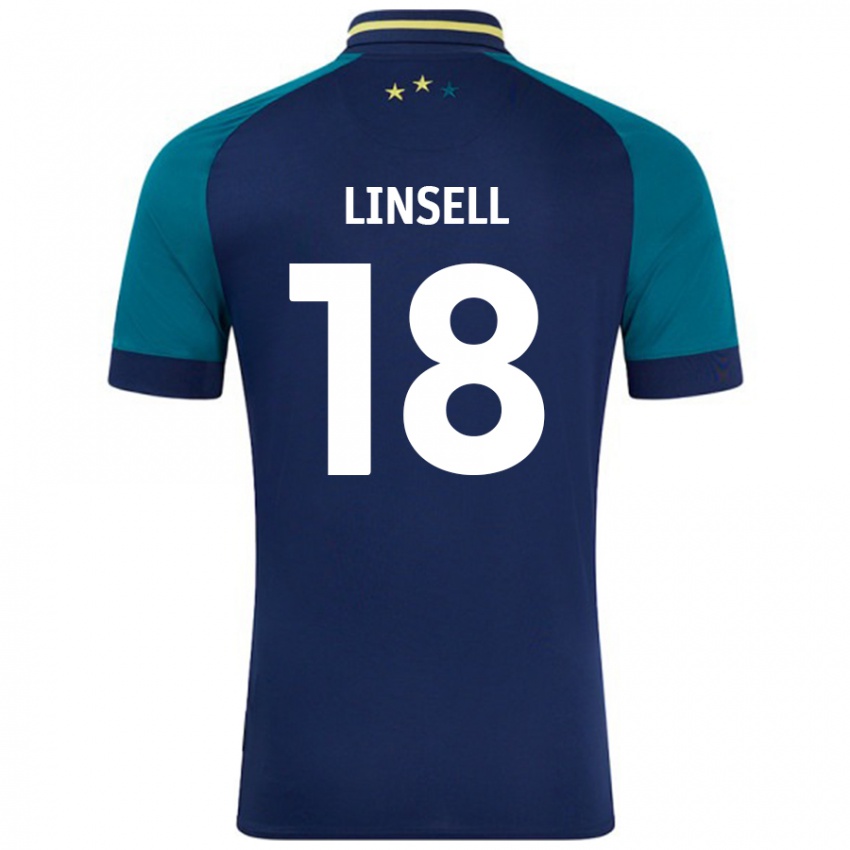 Niño Camiseta Alice Linsell #18 Azul Marino Verde Oscuro 2ª Equipación 2024/25 La Camisa Chile