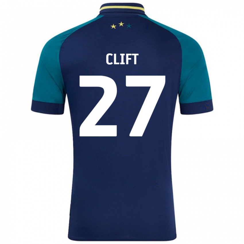 Niño Camiseta Cassidy Clift #27 Azul Marino Verde Oscuro 2ª Equipación 2024/25 La Camisa Chile