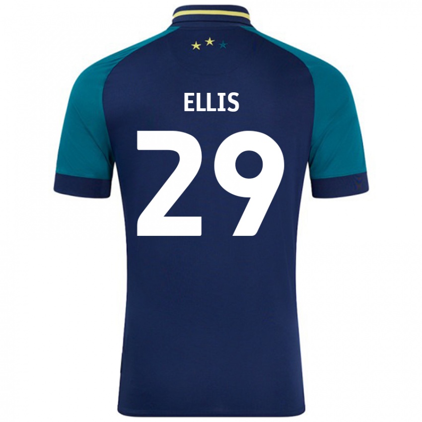 Niño Camiseta Molly Ellis #29 Azul Marino Verde Oscuro 2ª Equipación 2024/25 La Camisa Chile