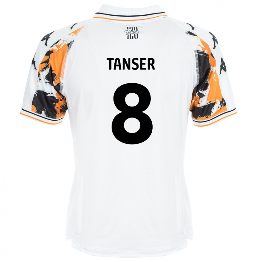 Niño Camiseta Ellie Tanser #8 Blanco 2ª Equipación 2024/25 La Camisa Chile