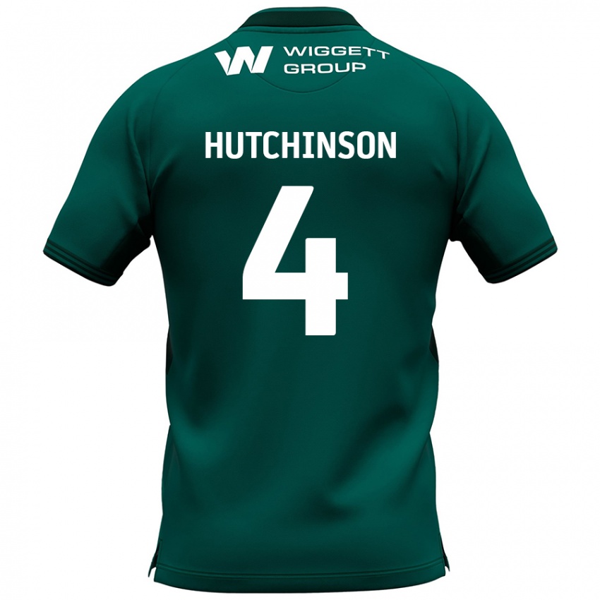 Niño Camiseta Shaun Hutchinson #4 Verde 2ª Equipación 2024/25 La Camisa Chile