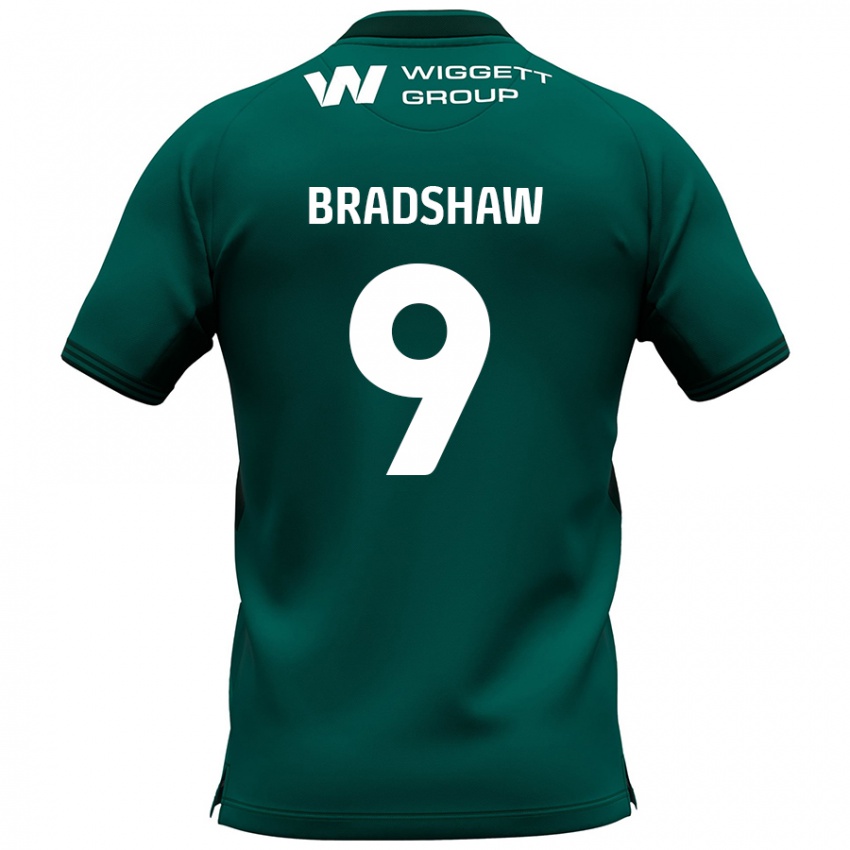 Niño Camiseta Tom Bradshaw #9 Verde 2ª Equipación 2024/25 La Camisa Chile