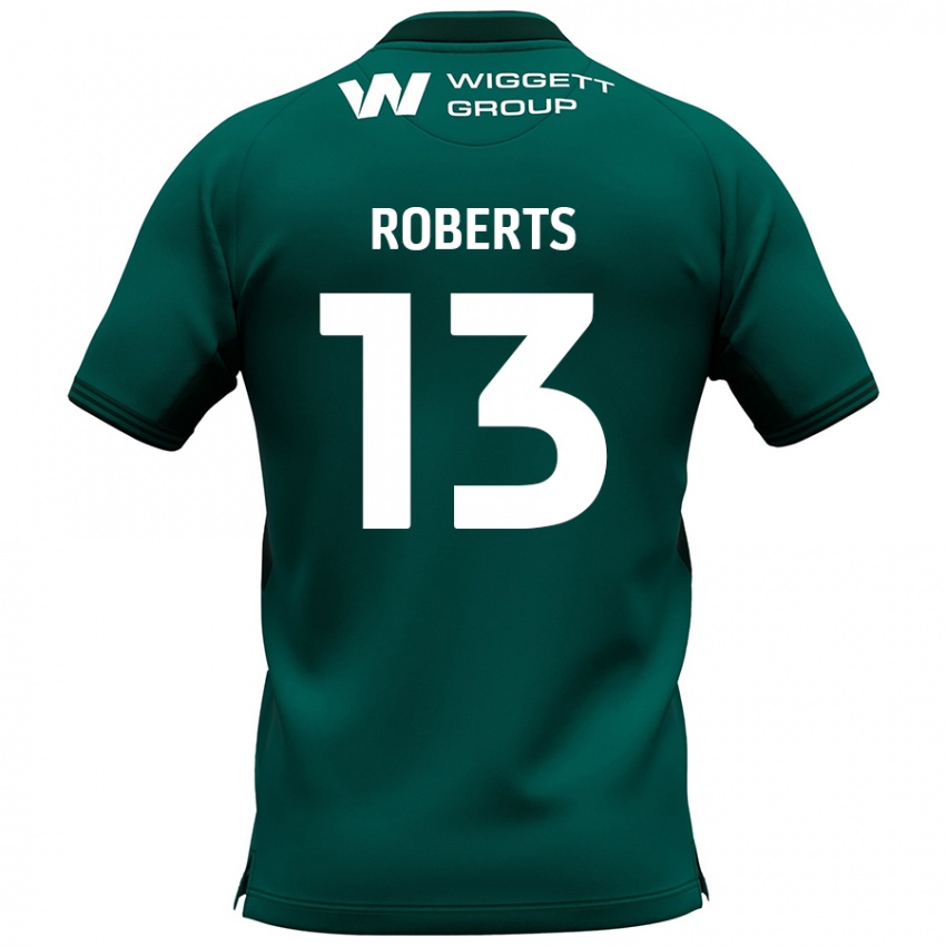 Niño Camiseta Liam Roberts #13 Verde 2ª Equipación 2024/25 La Camisa Chile