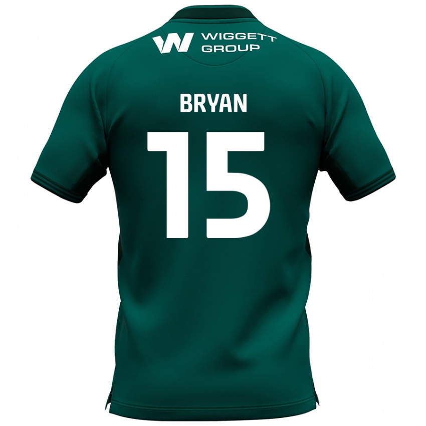 Niño Camiseta Joe Bryan #15 Verde 2ª Equipación 2024/25 La Camisa Chile