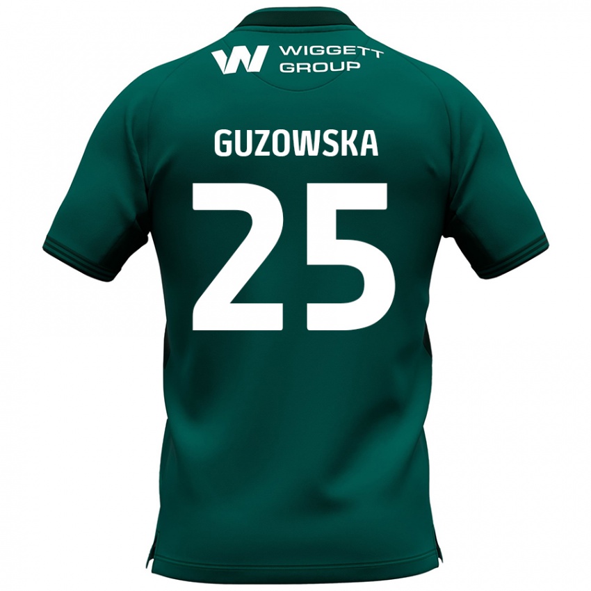 Niño Camiseta Sara Guzowska #25 Verde 2ª Equipación 2024/25 La Camisa Chile