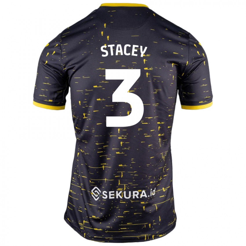 Niño Camiseta Jack Stacey #3 Negro Amarillo 2ª Equipación 2024/25 La Camisa Chile