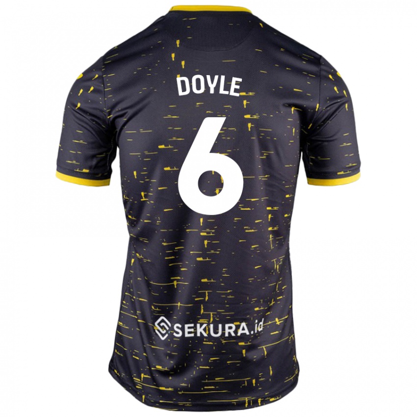 Niño Camiseta Callum Doyle #6 Negro Amarillo 2ª Equipación 2024/25 La Camisa Chile