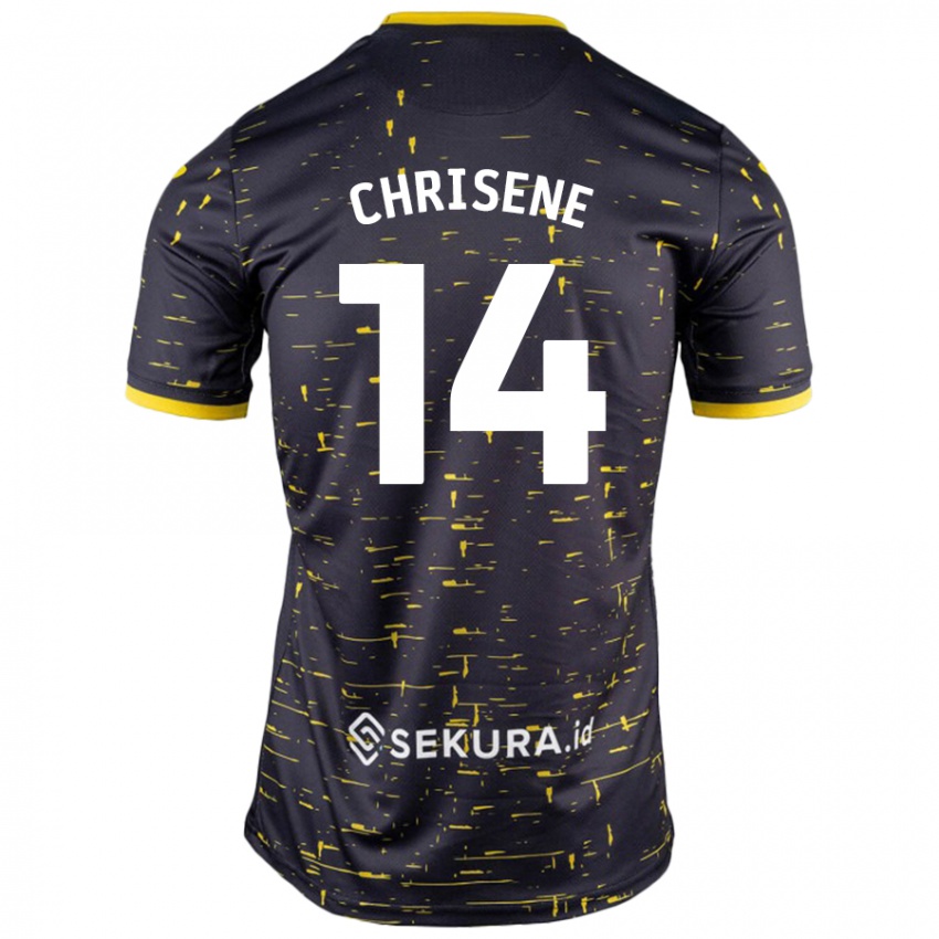 Niño Camiseta Ben Chrisene #14 Negro Amarillo 2ª Equipación 2024/25 La Camisa Chile