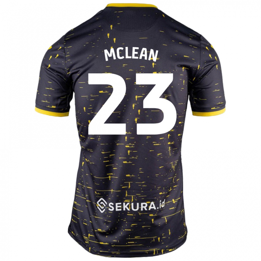 Niño Camiseta Kenny Mclean #23 Negro Amarillo 2ª Equipación 2024/25 La Camisa Chile