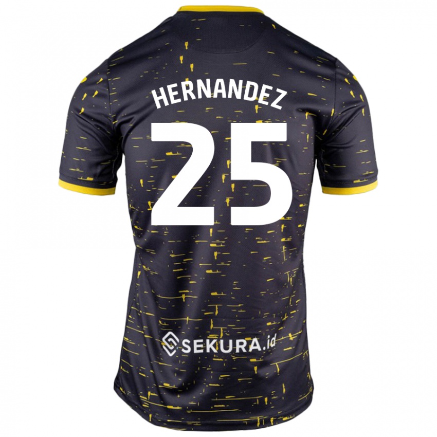 Niño Camiseta Onel Hernández #25 Negro Amarillo 2ª Equipación 2024/25 La Camisa Chile