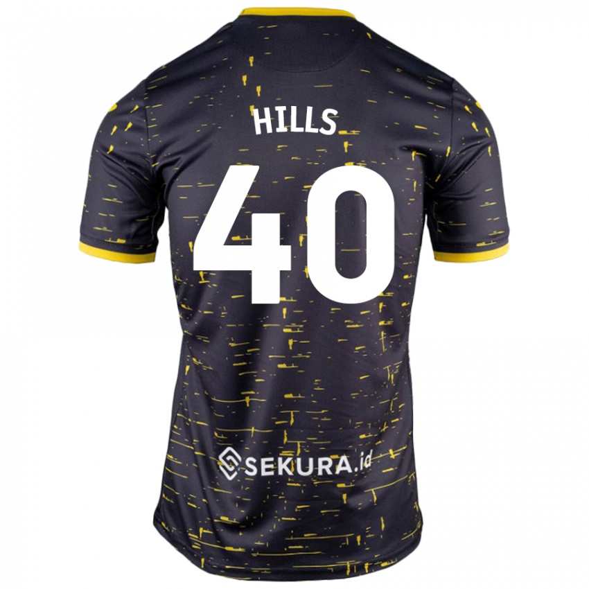 Niño Camiseta Brad Hills #40 Negro Amarillo 2ª Equipación 2024/25 La Camisa Chile