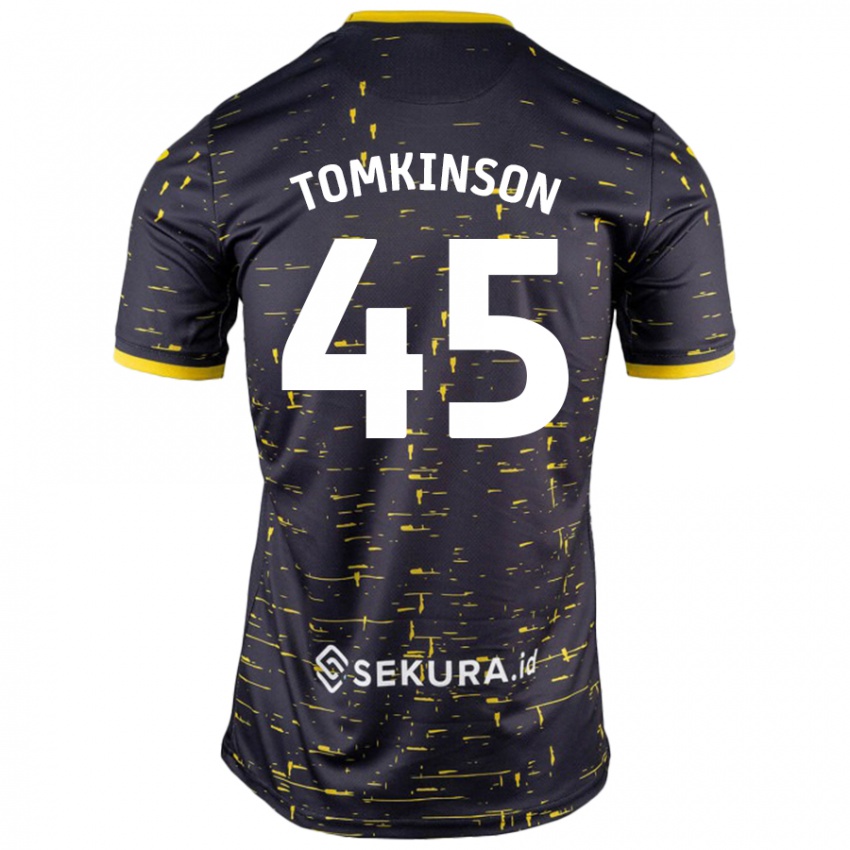 Niño Camiseta Jonathan Tomkinson #45 Negro Amarillo 2ª Equipación 2024/25 La Camisa Chile