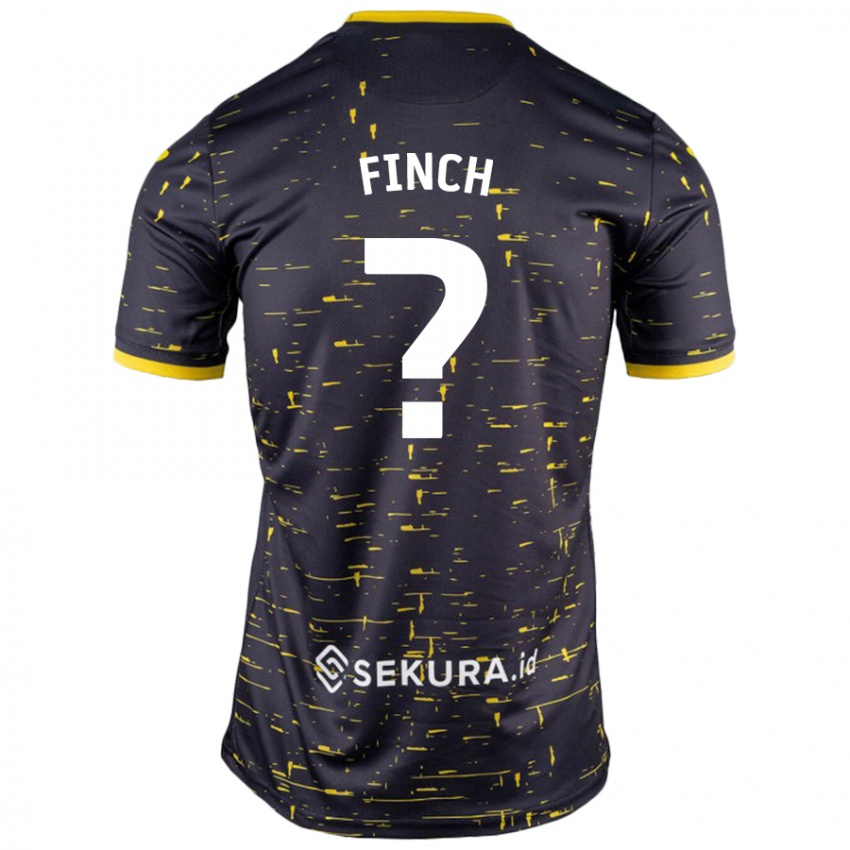 Niño Camiseta Tom Finch #0 Negro Amarillo 2ª Equipación 2024/25 La Camisa Chile