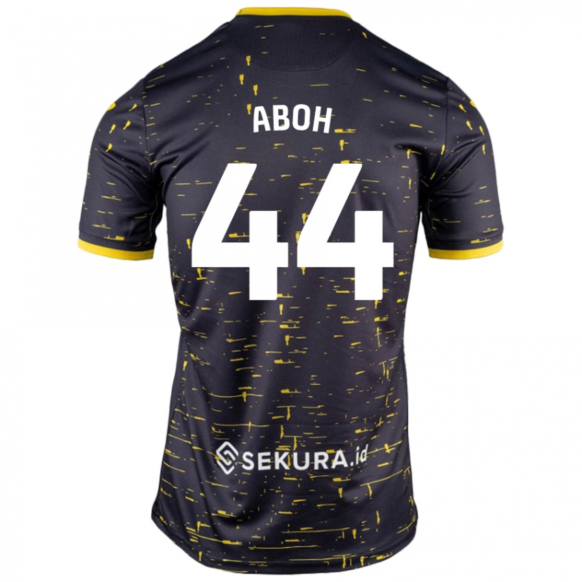 Niño Camiseta Ken Aboh #44 Negro Amarillo 2ª Equipación 2024/25 La Camisa Chile