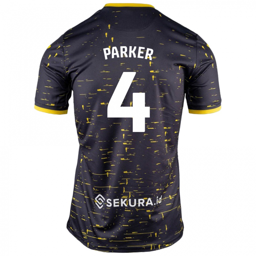 Niño Camiseta Alice Parker #4 Negro Amarillo 2ª Equipación 2024/25 La Camisa Chile