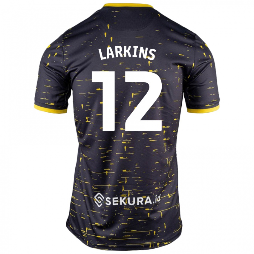 Niño Camiseta Anna Larkins #12 Negro Amarillo 2ª Equipación 2024/25 La Camisa Chile