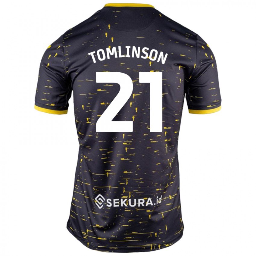 Niño Camiseta Lauren Tomlinson #21 Negro Amarillo 2ª Equipación 2024/25 La Camisa Chile