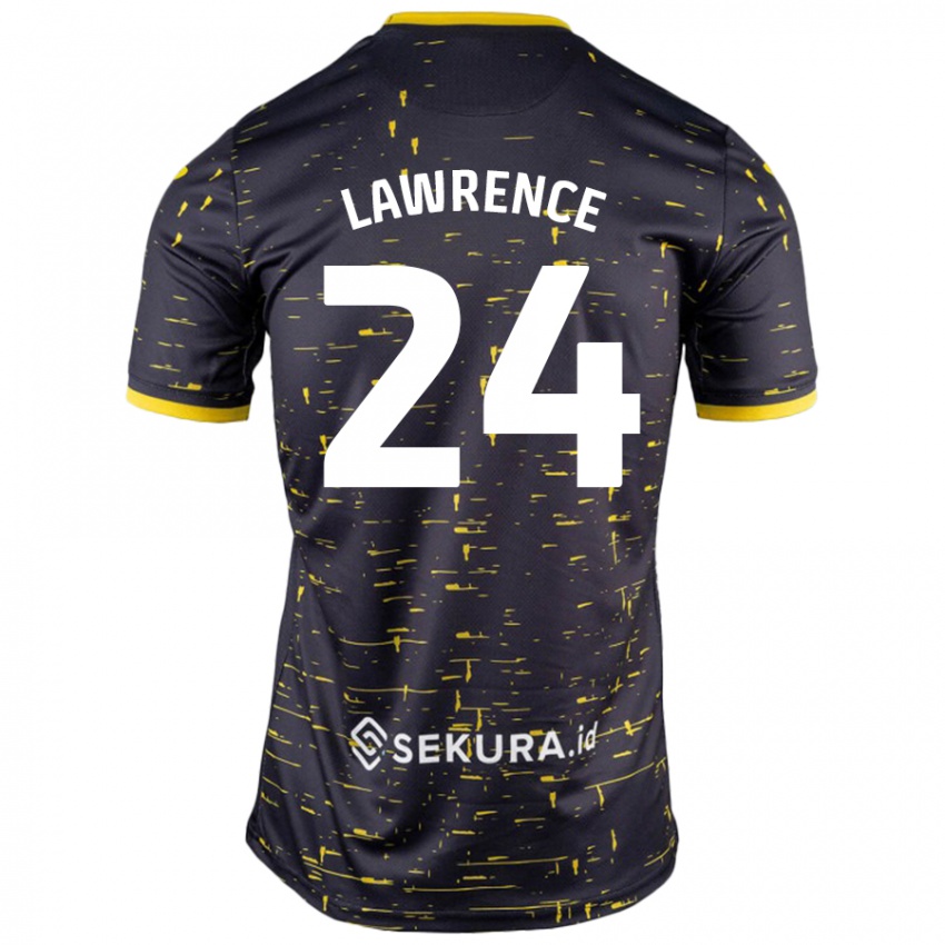 Niño Camiseta Rachel Lawrence #24 Negro Amarillo 2ª Equipación 2024/25 La Camisa Chile