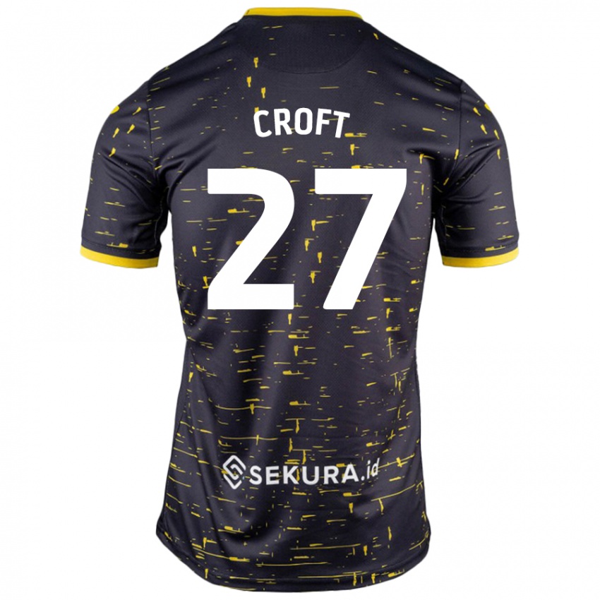 Niño Camiseta Mary Croft #27 Negro Amarillo 2ª Equipación 2024/25 La Camisa Chile