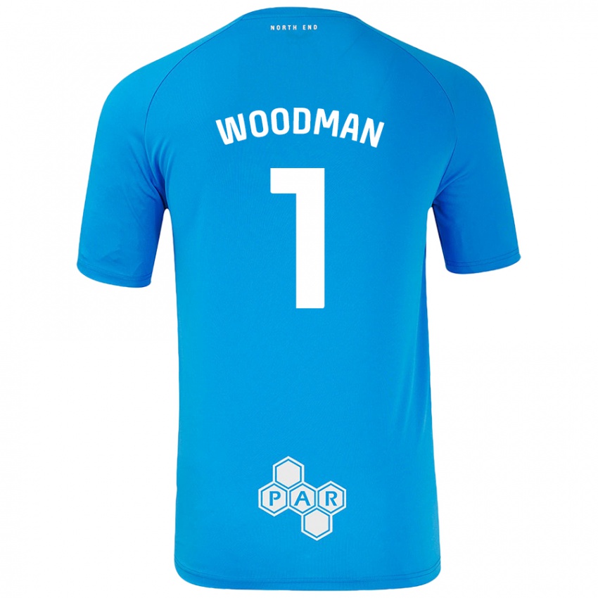 Niño Camiseta Freddie Woodman #1 Azul Cielo 2ª Equipación 2024/25 La Camisa Chile