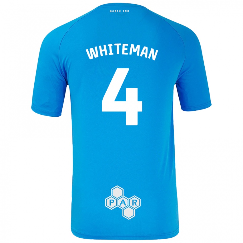 Niño Camiseta Ben Whiteman #4 Azul Cielo 2ª Equipación 2024/25 La Camisa Chile