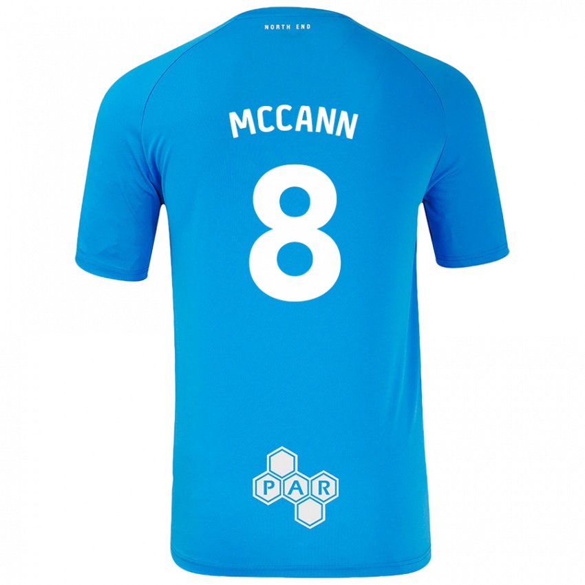 Niño Camiseta Ali Mccann #8 Azul Cielo 2ª Equipación 2024/25 La Camisa Chile