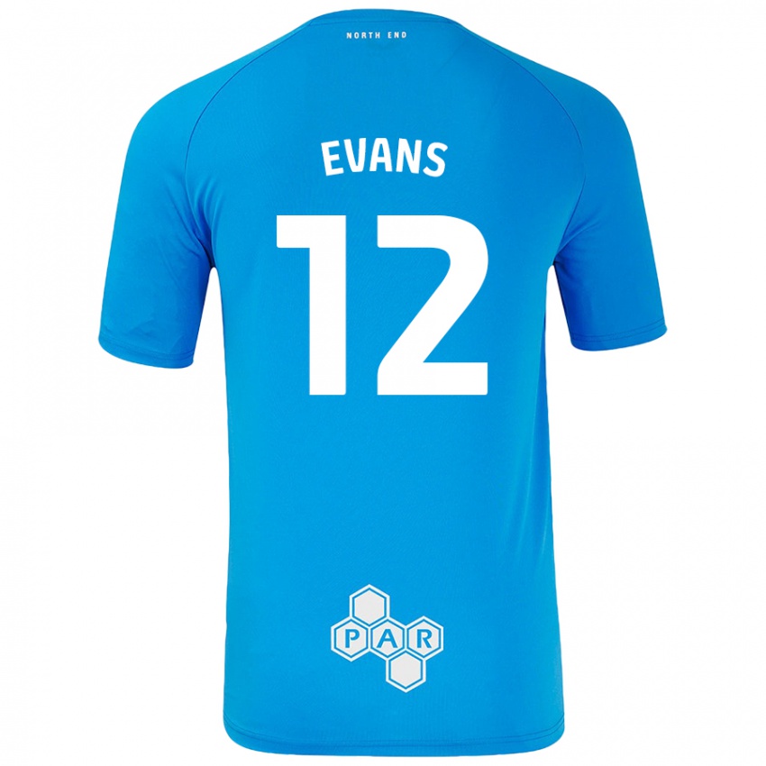 Niño Camiseta Ched Evans #12 Azul Cielo 2ª Equipación 2024/25 La Camisa Chile