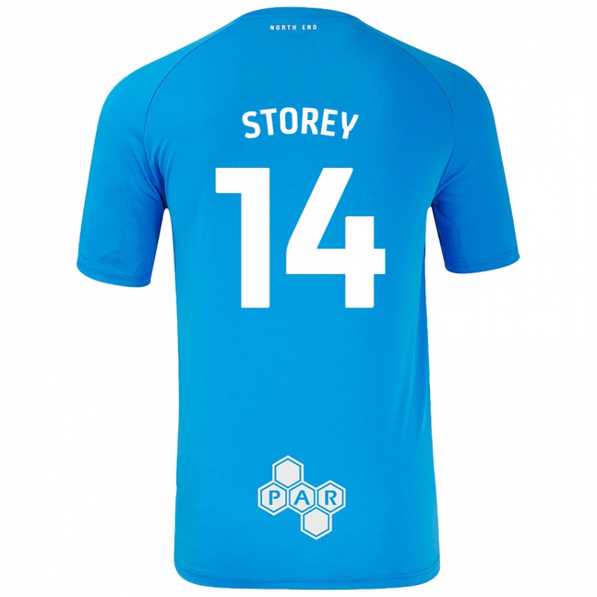 Niño Camiseta Jordan Storey #14 Azul Cielo 2ª Equipación 2024/25 La Camisa Chile