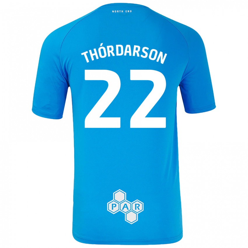 Niño Camiseta Stefán Teitur Thórdarson #22 Azul Cielo 2ª Equipación 2024/25 La Camisa Chile