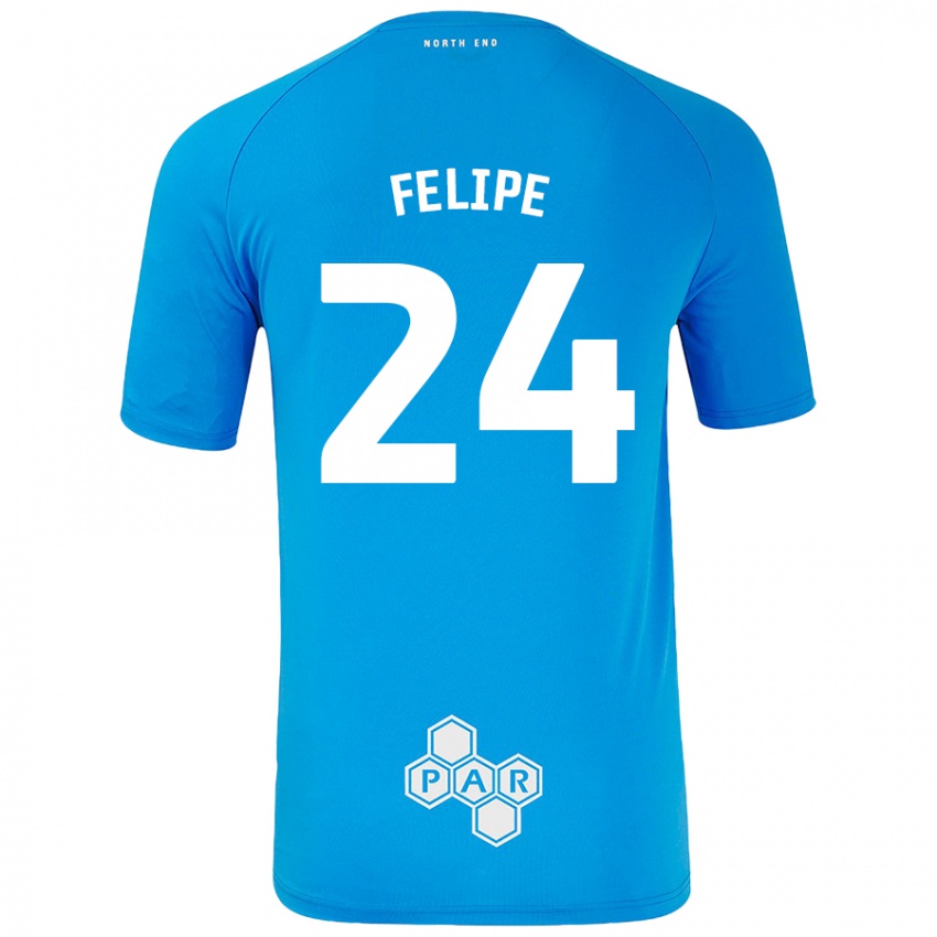 Niño Camiseta Felipe #24 Azul Cielo 2ª Equipación 2024/25 La Camisa Chile