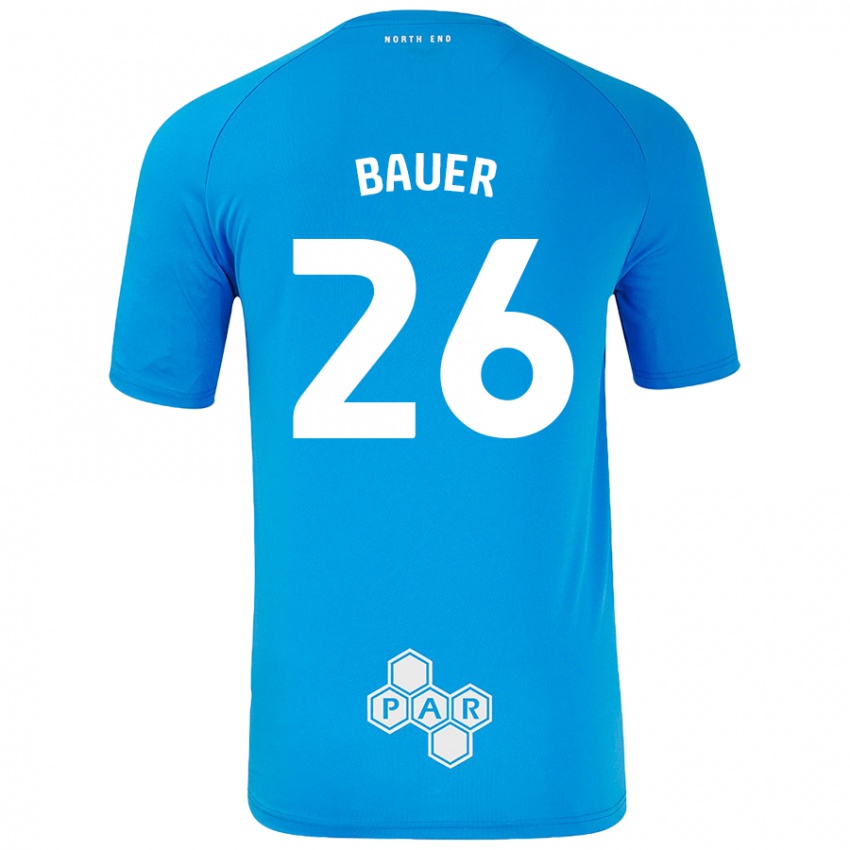 Niño Camiseta Patrick Bauer #26 Azul Cielo 2ª Equipación 2024/25 La Camisa Chile