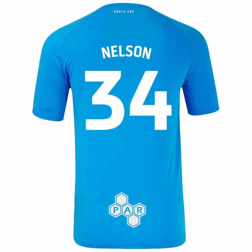 Niño Camiseta Kitt Nelson #34 Azul Cielo 2ª Equipación 2024/25 La Camisa Chile